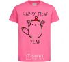 Детская футболка Happy Mew Year Ярко-розовый фото