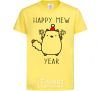 Kids T-shirt Happy Mew Year cornsilk фото