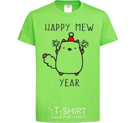 Детская футболка Happy Mew Year Лаймовый фото