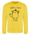 Sweatshirt Happy Mew Year yellow фото