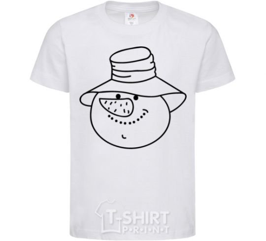 Kids T-shirt SNOWMAN IN HAT White фото