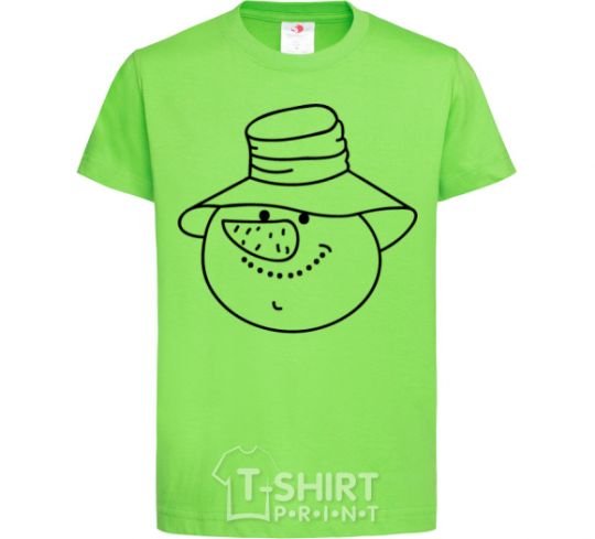 Kids T-shirt SNOWMAN IN HAT orchid-green фото