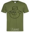 Men's T-Shirt SNOWMAN IN HAT millennial-khaki фото