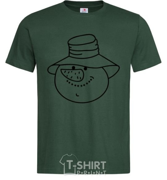 Men's T-Shirt SNOWMAN IN HAT bottle-green фото