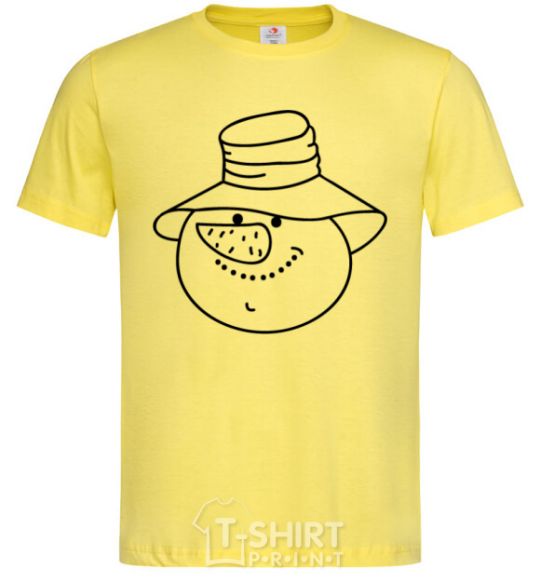 Men's T-Shirt SNOWMAN IN HAT cornsilk фото