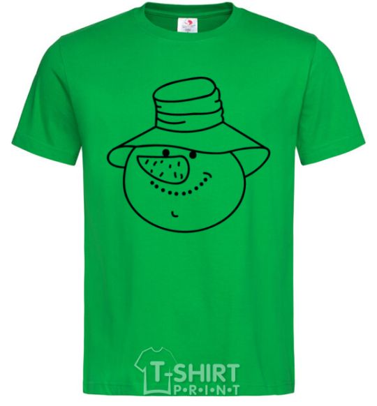 Men's T-Shirt SNOWMAN IN HAT kelly-green фото