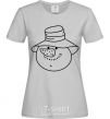 Женская футболка SNOWMAN IN HAT Серый фото