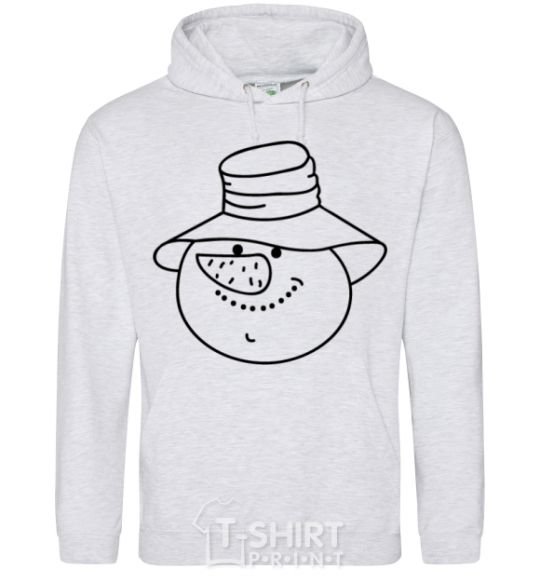 Men`s hoodie SNOWMAN IN HAT sport-grey фото