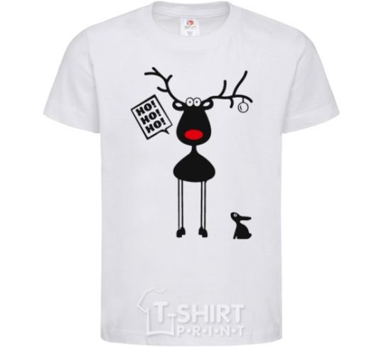 Kids T-shirt A moose and a hare White фото