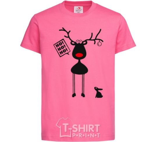 Kids T-shirt A moose and a hare heliconia фото