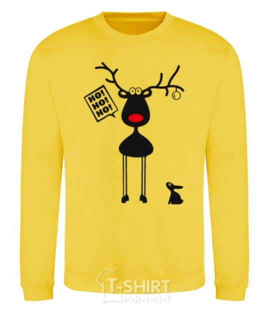 Sweatshirt A moose and a hare yellow фото