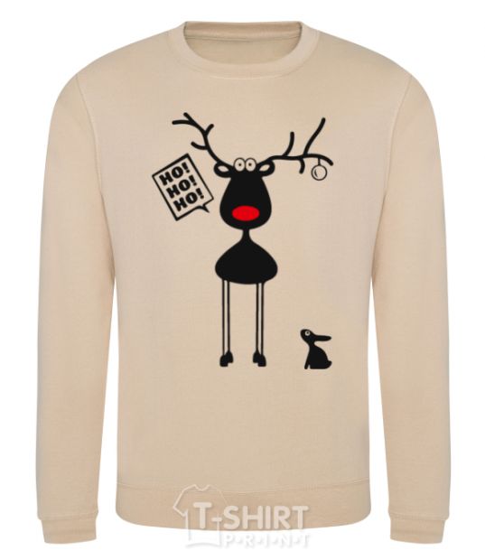 Sweatshirt A moose and a hare sand фото