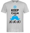 Men's T-Shirt Keep calm and ho-ho-ho grey фото