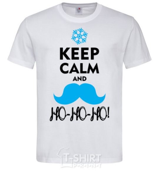 Men's T-Shirt Keep calm and ho-ho-ho White фото