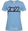 Женская футболка Надпись 2022 год Голубой фото