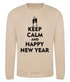 Sweatshirt Keep calm and happy New Year glasses sand фото