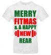 Мужская футболка Merry Fitmas and a happy New rear Белый фото