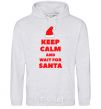 Men`s hoodie Keep calm and wait for Santa sport-grey фото