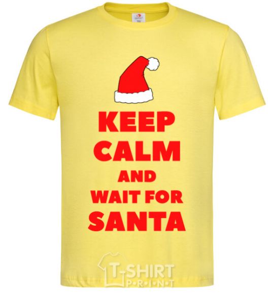 Men's T-Shirt Keep calm and wait for Santa cornsilk фото