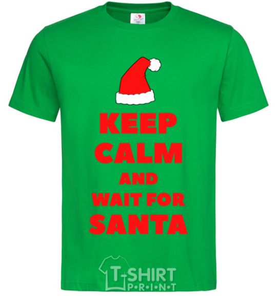 Men's T-Shirt Keep calm and wait for Santa kelly-green фото