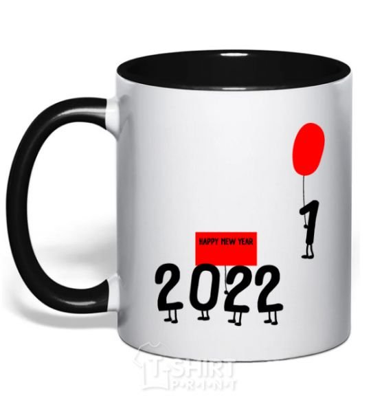 Mug with a colored handle 2022 is coming black фото