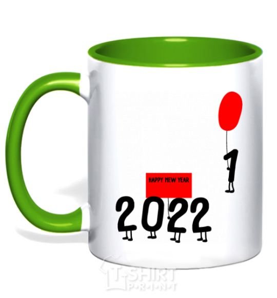 Mug with a colored handle 2022 is coming kelly-green фото