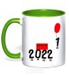 Mug with a colored handle 2022 is coming kelly-green фото