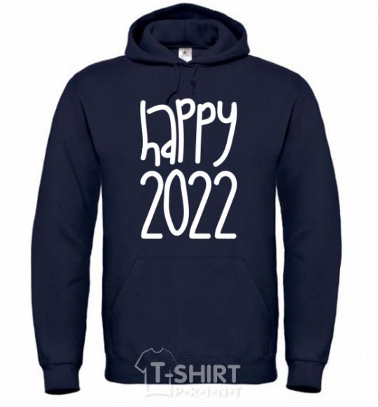 Men`s hoodie Happy 2020 navy-blue фото