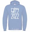 Men`s hoodie Happy 2020 sky-blue фото