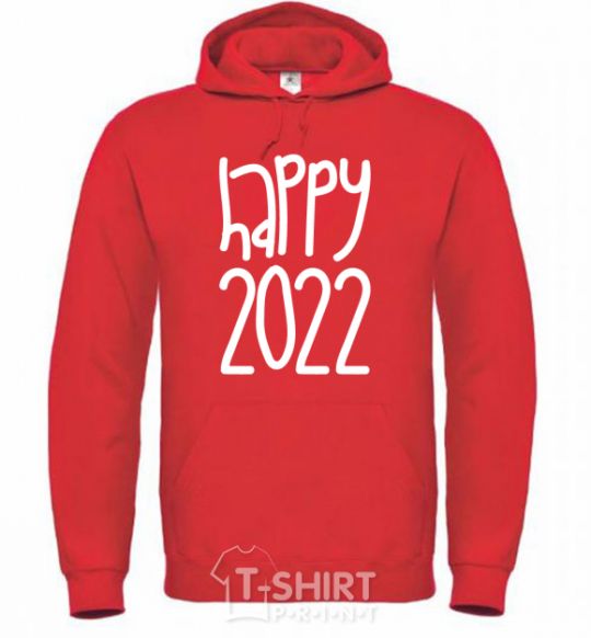 Men`s hoodie Happy 2020 bright-red фото