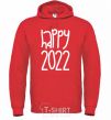 Men`s hoodie Happy 2020 bright-red фото
