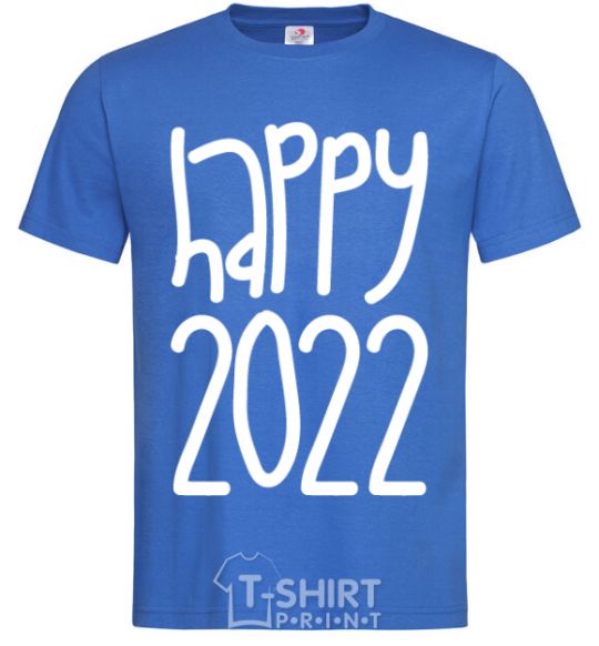 Мужская футболка Happy 2020 Ярко-синий фото
