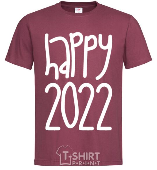 Мужская футболка Happy 2020 Бордовый фото