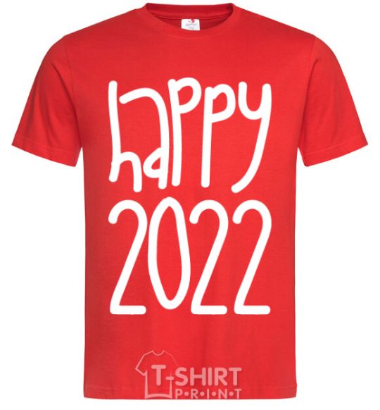 Мужская футболка Happy 2020 Красный фото