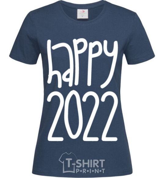 Women's T-shirt Happy 2020 navy-blue фото
