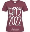 Women's T-shirt Happy 2020 burgundy фото