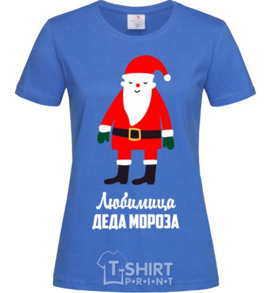 Women's T-shirt Santa's favorite royal-blue фото
