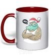 Mug with a colored handle XO! red фото