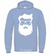 Men`s hoodie Modern Santa sky-blue фото