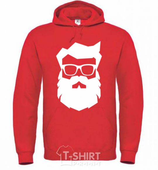 Men`s hoodie Modern Santa bright-red фото