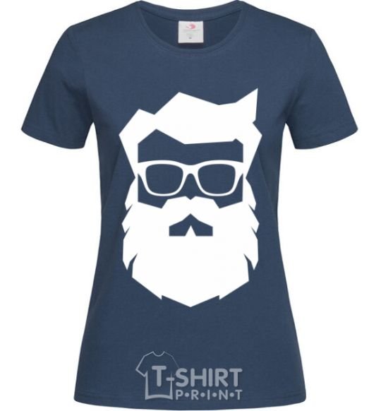 Women's T-shirt Modern Santa navy-blue фото