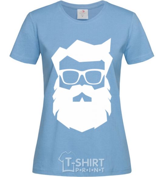 Women's T-shirt Modern Santa sky-blue фото