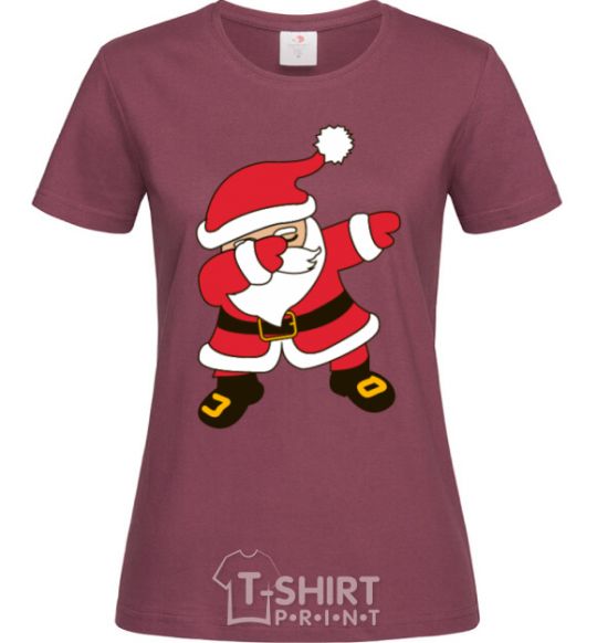 Women's T-shirt Hype Santa burgundy фото