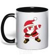 Mug with a colored handle Hype Santa black фото