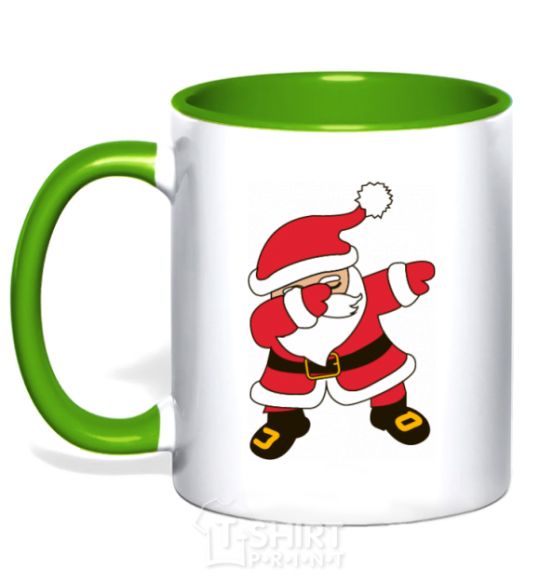 Mug with a colored handle Hype Santa kelly-green фото