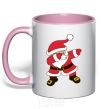 Mug with a colored handle Hype Santa light-pink фото