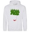 Men`s hoodie Forest and fox sport-grey фото