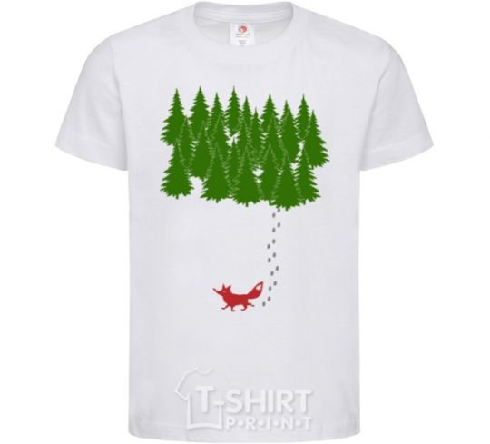 Kids T-shirt Forest and fox White фото
