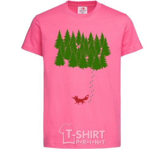 Kids T-shirt Forest and fox heliconia фото