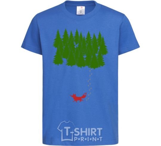 Kids T-shirt Forest and fox royal-blue фото